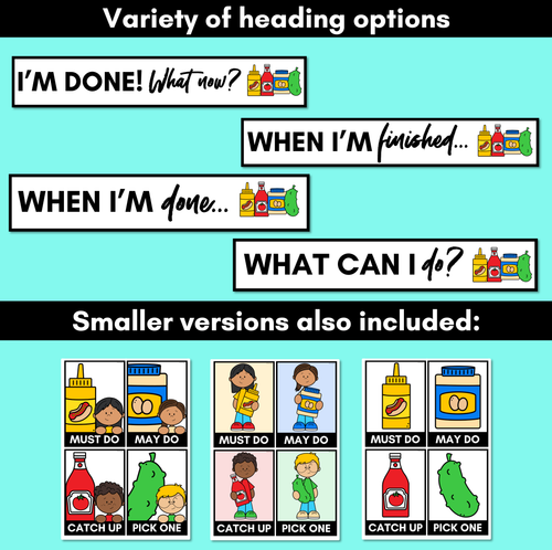 Resource preview 4 for MUST DO MAY DO CATCH UP PICK ONE - Classroom Posters