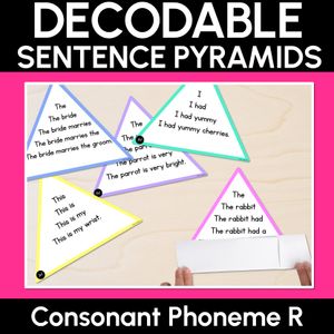 CONSONANT PHONEME R WORDS - Decodable Sentence Pyramids - Phonics Fluency