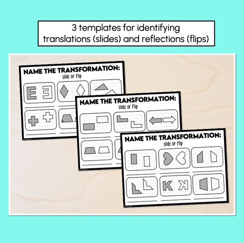 Resource preview 2 for Slides & Flips - Translations & Reflections (Printables)