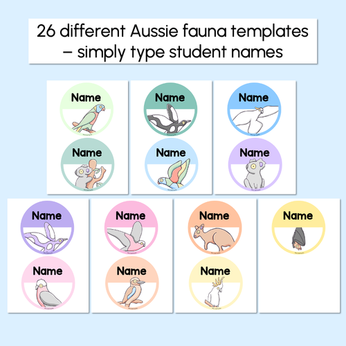 Resource preview 4 for Classroom Door or Window Display - Editable - Aussie Fauna - The Brentos Collection