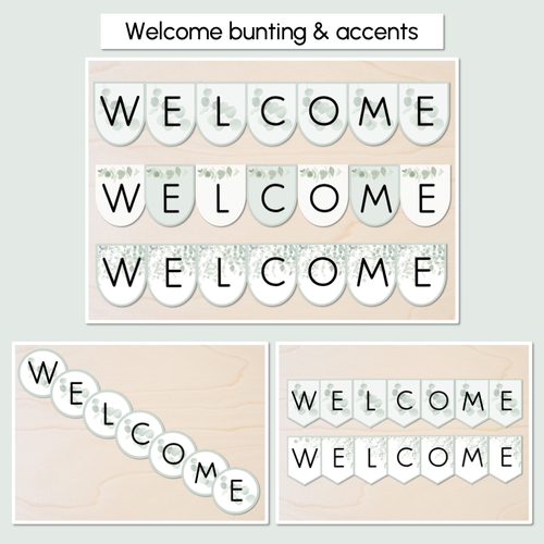 Resource preview 3 for WELCOME Bunting & Accents - The Eucalyptus Edit - Eucalyptus Classroom Decor