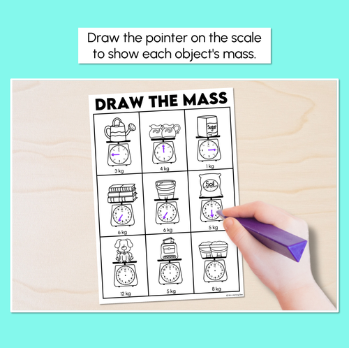 Resource preview 2 for Draw the Mass - Recording Mass Using A Scale Worksheets