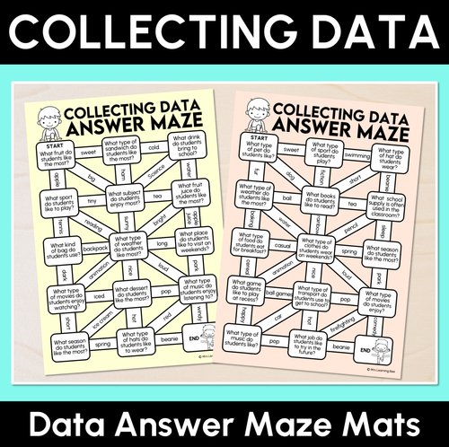 Resource preview 1 for Data Answer Mazes - Collecting Data Mats