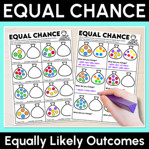 Equal Chance - Equally Likely Outcomes Worksheets