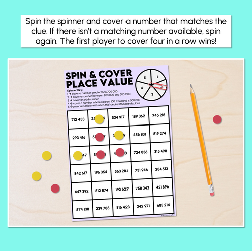 Resource preview 2 for Spin & Cover - Place Value Spinner Mats