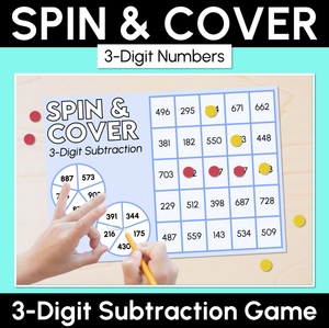 Spin & Cover - 3-Digit Subtraction Game