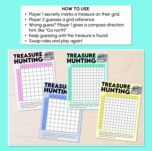 Resource preview 2 for Finding Locations Using Grid References - Treasure Hunting Mats