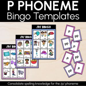 P SOUND BINGO - Ways to spell the /p/ phoneme