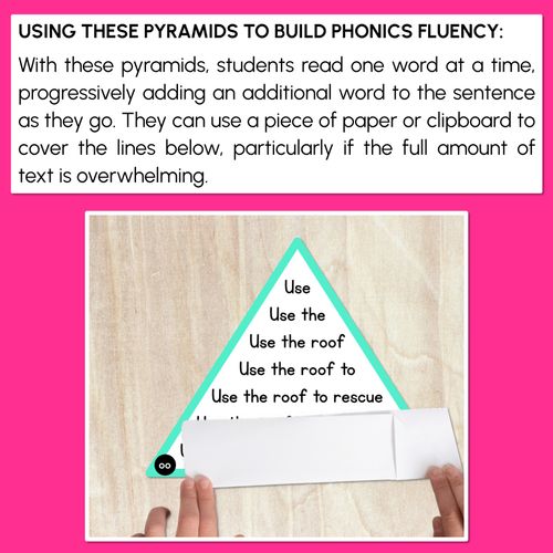 Resource preview 3 for LONG VOWEL U WORDS - Decodable Sentences Pyramids - Phonics Fluency