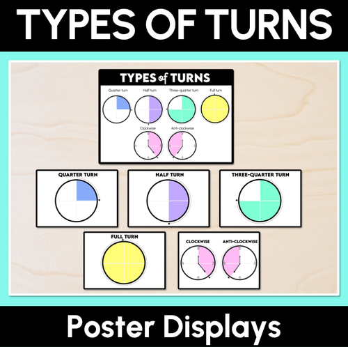 Resource preview 1 for Types of Turns Poster Display Set
