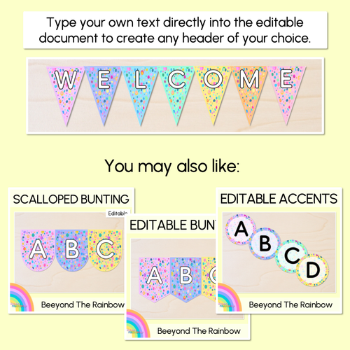 Resource preview 3 for EDITABLE TRIANGLE BUNTING - The Kasey Rainbow Collection
