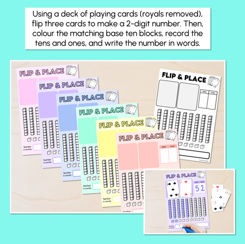 Resource preview 2 for Flip & Place - 2-Digit Numbers - Number Mats