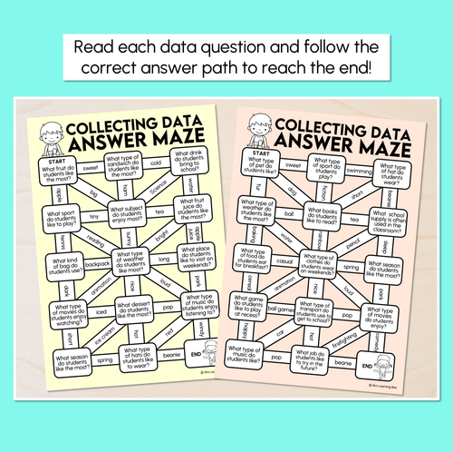 Resource preview 2 for Data Answer Mazes - Collecting Data Mats