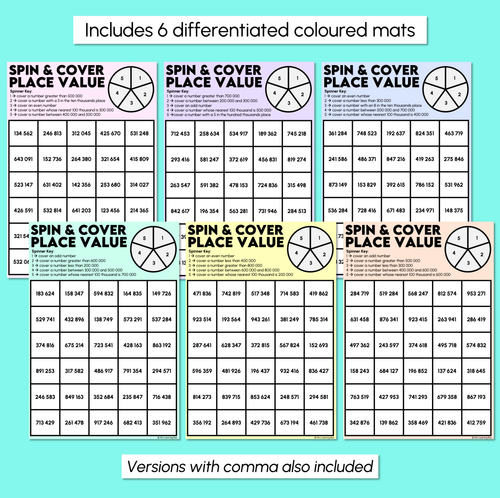 Resource preview 3 for Spin & Cover - Place Value Spinner Mats