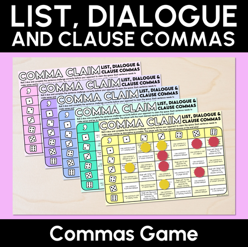 Resource preview 1 for List, Dialogue & Clause Commas - Commas Game