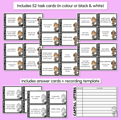 Resource preview 3 for Capital Letters Task Cards