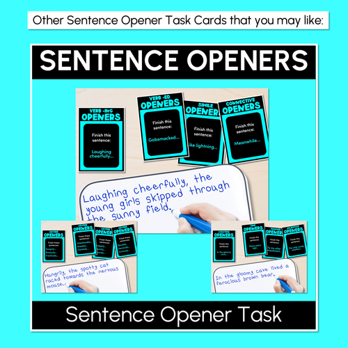 Resource preview 4 for Sentence Openers Task Cards - Start with a Bang - VCOP aligned