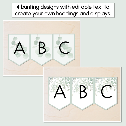 Resource preview 2 for Editable Bunting - The Eucalyptus Edit - Eucalyptus Classroom Decor
