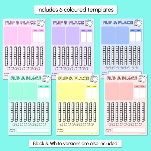 Resource preview 3 for Flip & Place - 2-Digit Numbers - Number Mats