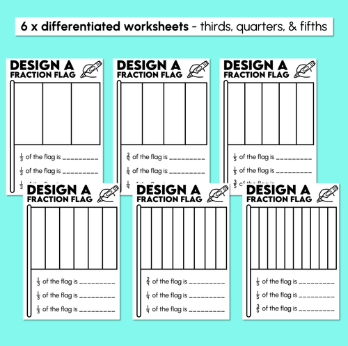 Resource preview 3 for Design a Fraction Flag - Fractions Worksheets