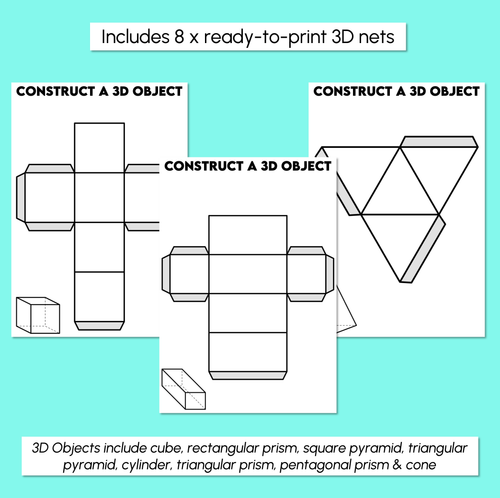 Resource preview 3 for Construct a 3D Object – Net Templates