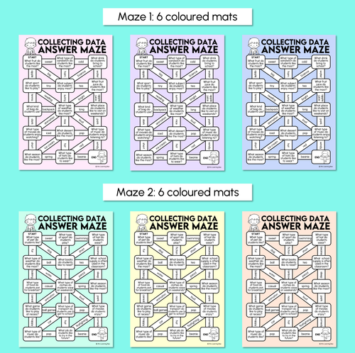 Resource preview 3 for Data Answer Mazes - Collecting Data Mats