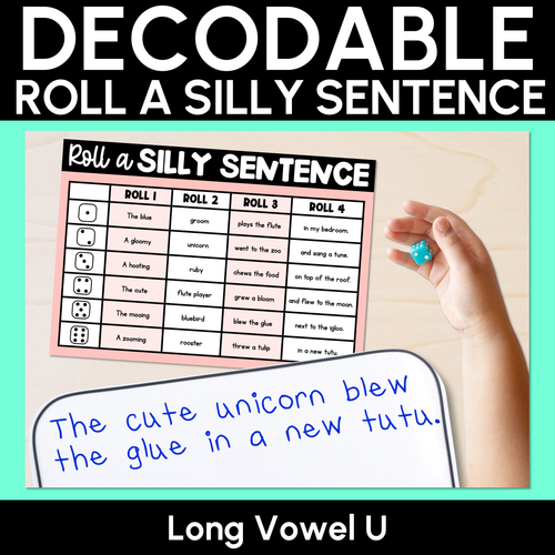 Resource preview 13 for Roll a Silly Sentence CVC/CCVC Words, Consonant Digraphs & Long Vowel Bundle