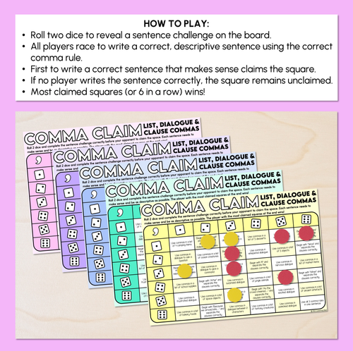 Resource preview 2 for List, Dialogue & Clause Commas - Commas Game