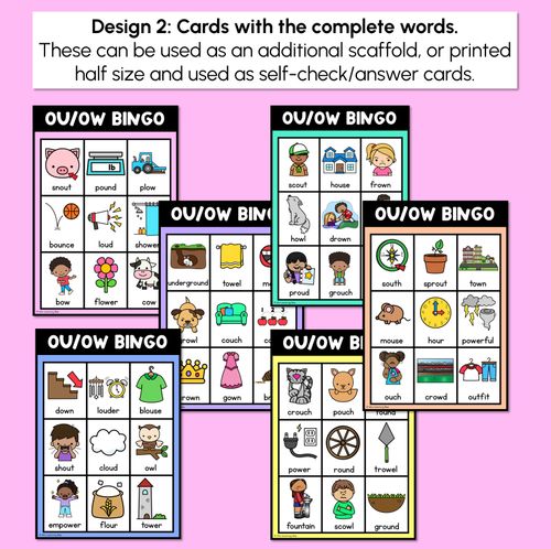 Resource preview 3 for OU / OW SOUND BINGO - Ways to spell the diphthong /ou/ phoneme