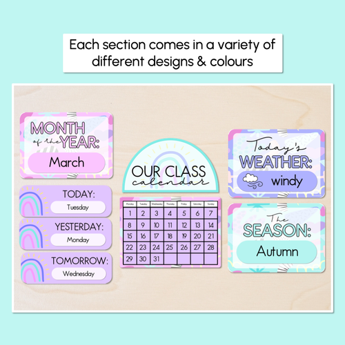 Resource preview 2 for CALENDAR & WEATHER DISPLAY- The Wonderland Collection