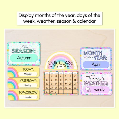 Resource preview 2 for CALENDAR & WEATHER DISPLAY- The Kasey Rainbow Collection