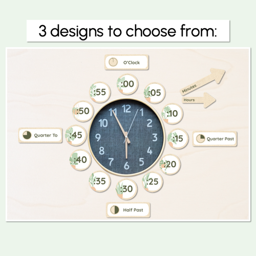 Resource preview 2 for Clock Display - The Greenhouse Collection - Natural Classroom Decor