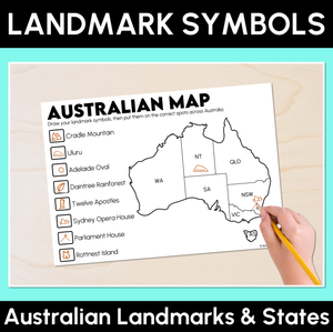Australian Landmarks & States - Landmark Symbols Activity
