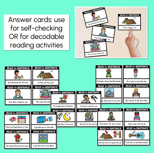 Resource preview 3 for Long Vowel U Word Decodable Sentences - Read, Match & Write
