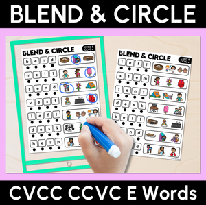 Blend & Circle - CVCC CCVC E Words Blending Mats
