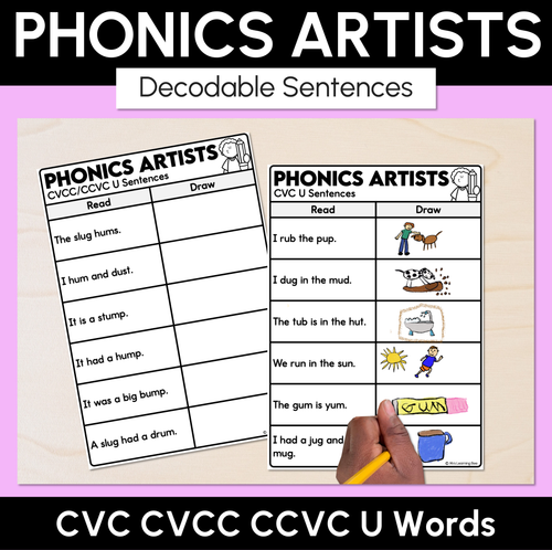 Resource preview 14 for Phonics Artists - CVC CVCC CCVC Decodable Words & Sentences Complete Bundle