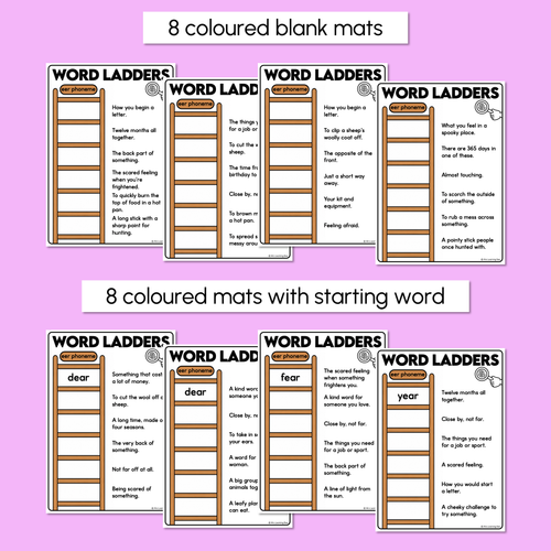 Resource preview 3 for Word Ladders - Find the Clue - R-Controlled EER Words