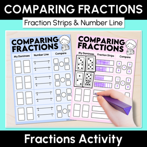 Comparing Fractions with Dominoes - Fraction Strips and Number Line Mats