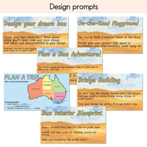 Resource preview 3 for We Live In A Bus Writing, Maths & Design Prompt Editable Slides - Book Week 2025