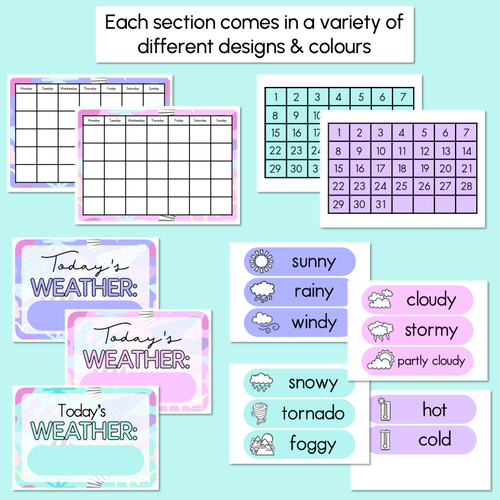 Resource preview 3 for CALENDAR & WEATHER DISPLAY- The Wonderland Collection