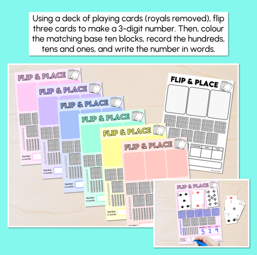 Resource preview 2 for Flip & Place - 3-Digit Numbers - Number Mats