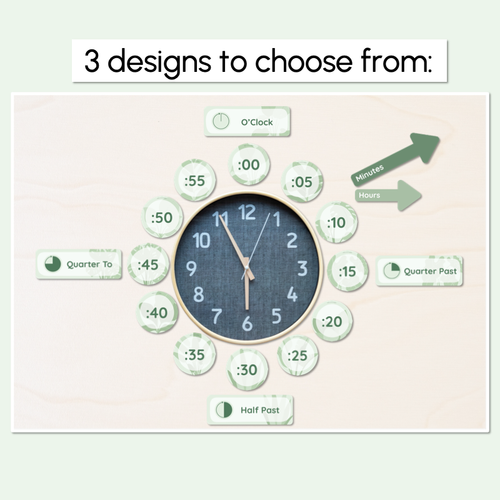 Resource preview 3 for Clock Display - The Greenhouse Collection - Natural Classroom Decor