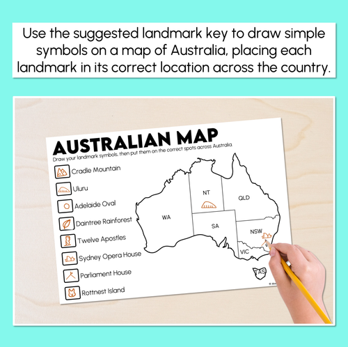 Resource preview 2 for Australian Landmarks & States - Landmark Symbols Activity