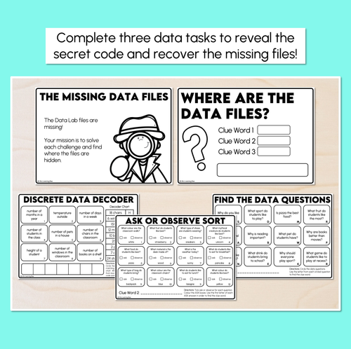Resource preview 2 for Escape Room - Identifying & Collecting Data - Printables