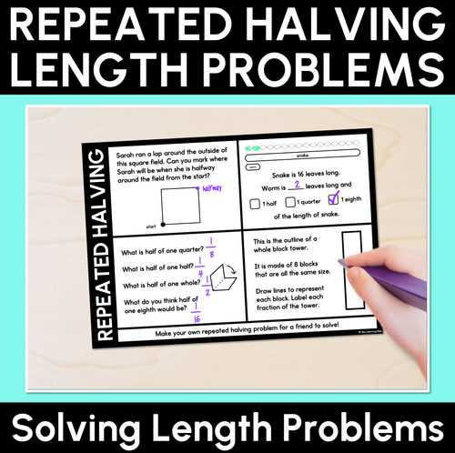 Resource preview 1 for Repeated Halving Length Problems - Solving Length Problems Worksheet