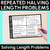 1 for Repeated Halving Length Problems - Solving Length Problems Worksheet
