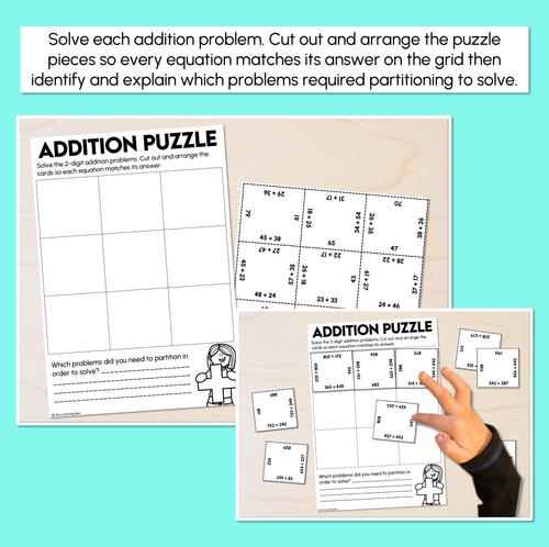 Resource preview 2 for 2-Digit & 3-Digit Addition Puzzle