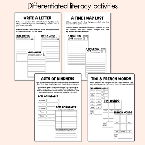 Resource preview 4 for Tiwi in Paris Printable Pack - Literacy, Maths, Book Crafts & Design Printables - Book Week 2026