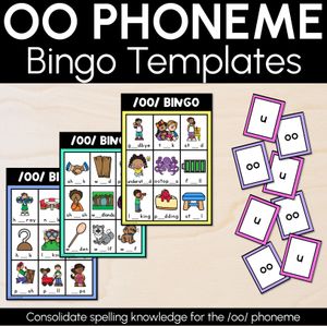 SHORT OO SOUND BINGO - Ways to spell the short /OO/ phoneme