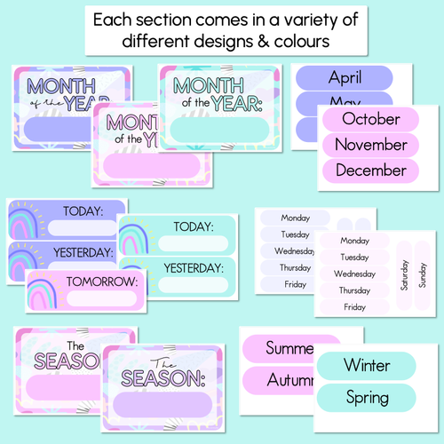 Resource preview 4 for CALENDAR & WEATHER DISPLAY- The Wonderland Collection